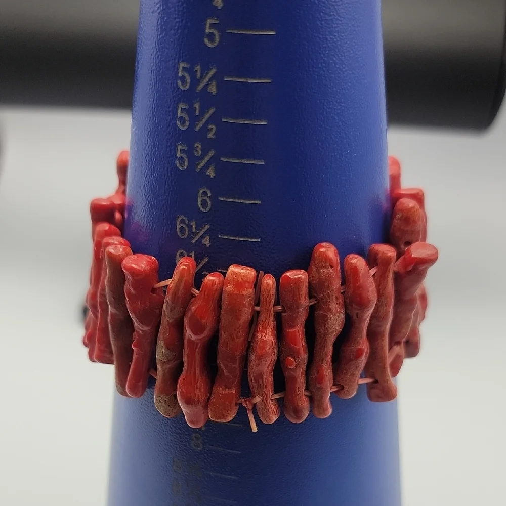 Rustic Red Coral Men's Bracelet